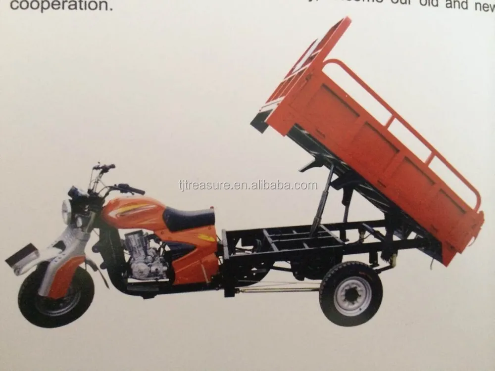 high quality open body cargo use tricycle with Hydraulic lift made in China