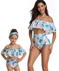 New design custom wholesale two pieces kids girls swimwear family swimwear