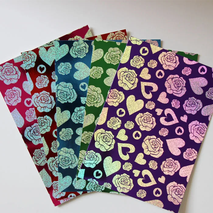 sale cheap custom printing rose heart pattern gift wrapping a4