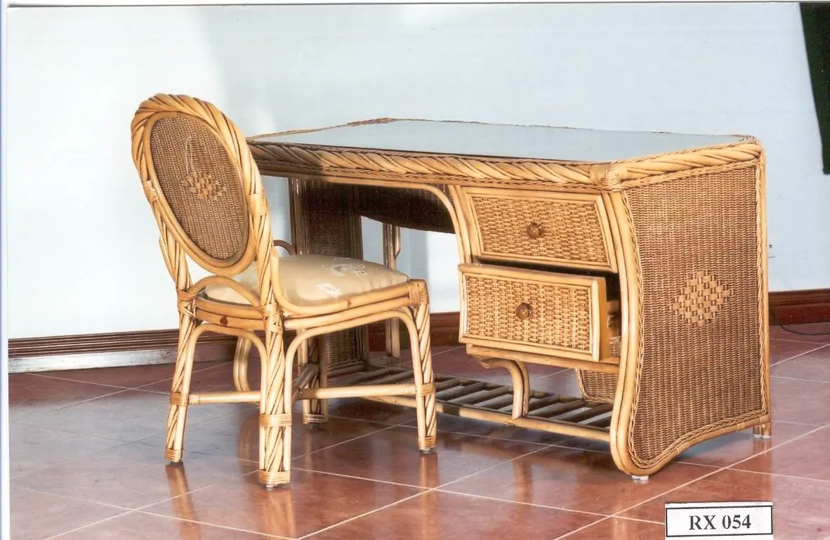 rattan computer desk