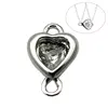 Beadsnice 30562 cabochon setting 925 silver connector link with settings heart-shaped jewelry findings manufacturers china
