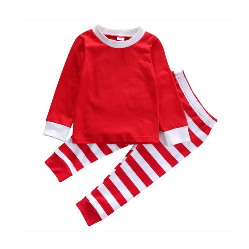 Christmas kid clothes Striped Pajamas Sets for children, Red;green 
Christmas kid clothes Striped Pajamas Sets for children, Red;green
