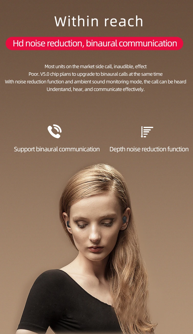 New Wireless Headphone In-ear Earbuds Waterproof Sports BT Earphone A6S - ANKUX.COM