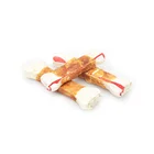 Pet Food Bone Natural Dog Food Rawhide Pressed Chew Bone With Chicken Duck Meat Wrap