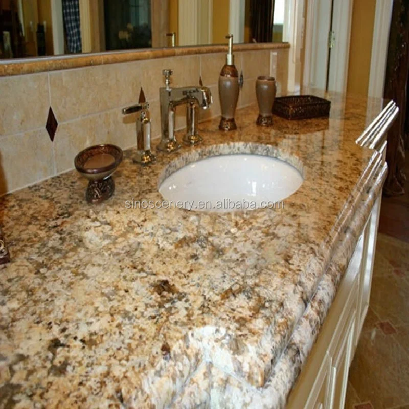 Golden Persa Sun Granite Countertop Slabs Orange Color For Vanity