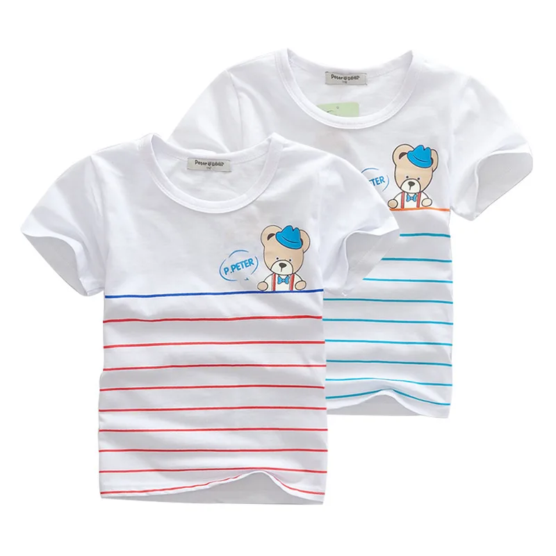 Kids Unisex Rushed Meninos Minion 2015 Summer Style Children's Clothing Child T-shirt Striped Cotton Short-sleeved Free Shipping