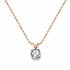 Dainty Fashion Stainless Steel Women Minimalist Necklace Jewelry Charm Stone Pendant Zircon Crystal Necklace
