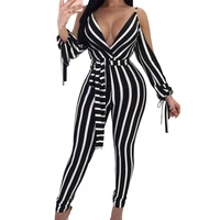 2019 Summer Stylish Sexy Deep V-neck Off Shoulder Backless Stripe Printing Women Jumpsuit
2019 Summer Stylish Sexy Deep V-neck Off Shoulder Backless Stripe Printing Women Jumpsuit