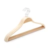 Silicone Rubber Coated Antiskid Wooden Clothes Hanger Laminated Cloth Hangers Display with Bar