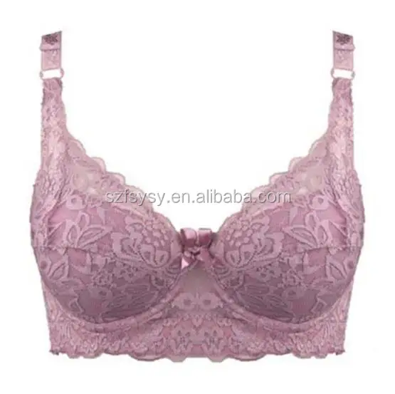 Plus Size Push Up Bra Sexy Lace Bra Deep V Thin Cup Underwire Padded