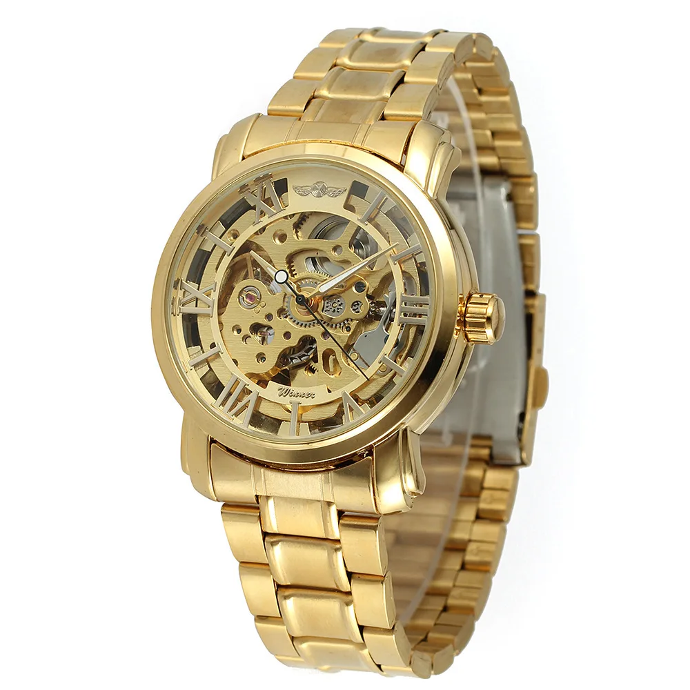 Winner Classical Mens Stainless Steel Hollow Waterproof Automatic Watch Clock Relogio, Gold/sliver
Winner Classical Mens Stainless Steel Hollow Waterproof Automatic Watch Clock Relogio, Gold/sliver