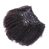 Wholesale curly 8 inch clip-in human hair extensions kinky curl afro hair clip in extensions