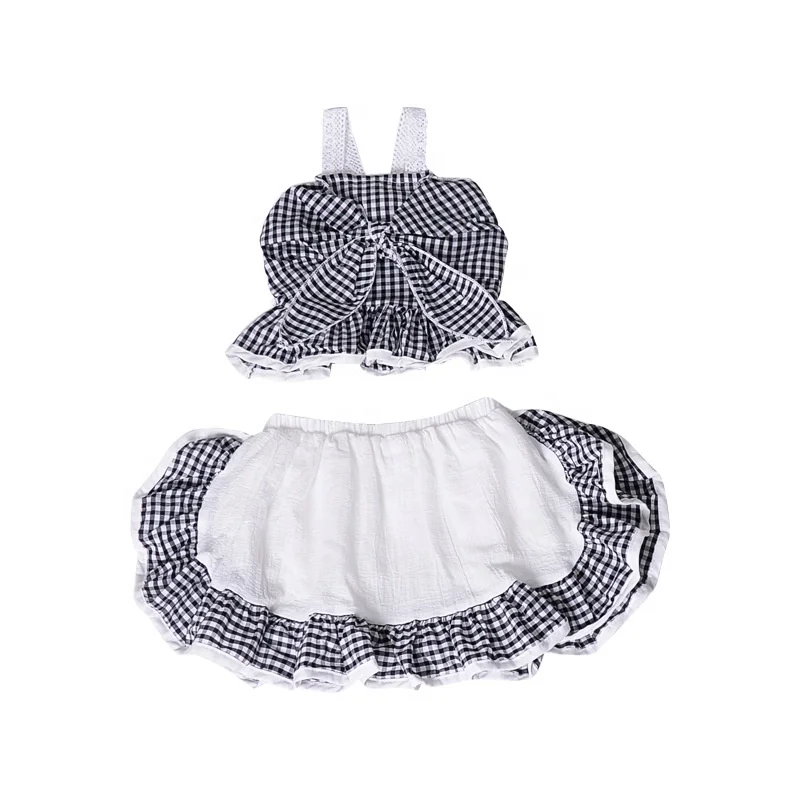 2019 classic check bandage top frill short skirt girls summer clothing two piece skirt set, Pink
2019 classic check bandage top frill short skirt girls summer clothing two piece skirt set, Pink