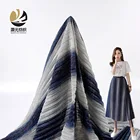 Shiny wholesale high quality soft yarn dyed gradient stripe crepe knit fabric roll for dress