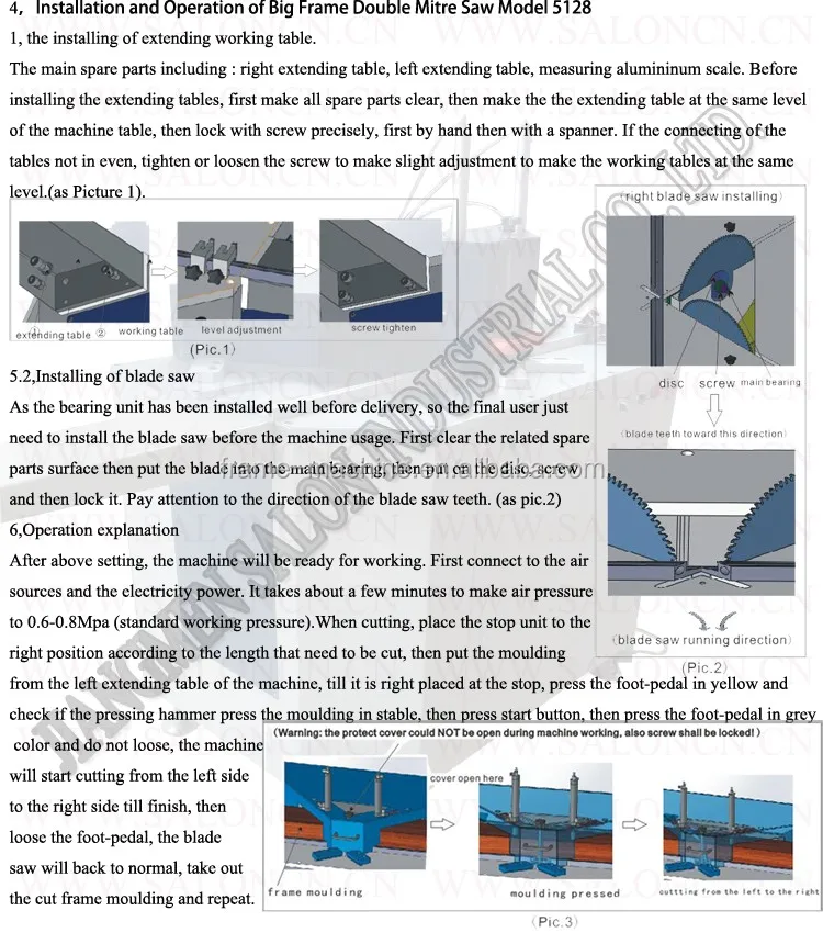 Double Mitre Saws Hydraulic Machine