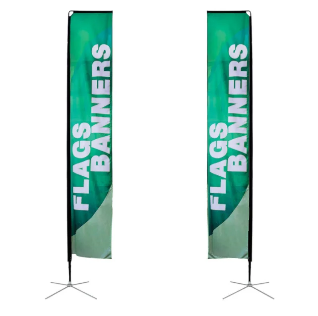 Outdoor Straight Rectangular Flags And Banners Polyester Beach