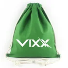 Custom gym sport polyester drawstring bag cotton canvas draw string bag