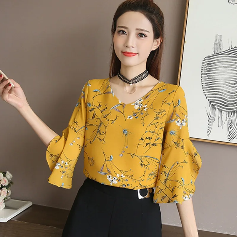 Cosy Summer Women Shirt Small V-neck Female Blouses Korean Sweet Floral Ruffled Butterfly Sleeve Chiffon Tops harajuku blusasB
Cosy Summer Women Shirt Small V-neck Female Blouses Korean Sweet Floral Ruffled Butterfly Sleeve Chiffon Tops harajuku blusasB