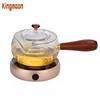 250ml / 8.5oz Glass tea maker teapot with wooden handle pot / glass tea infuser cup set