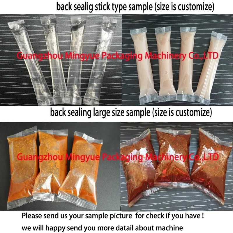 back sealing liquid packing machine sample