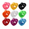 4mm-12mm Acrylic Ear Plug Heart Tunnels Piercings Colorful Ear Flesh Plugs Earlet Gauges Body Piercing Jewelry