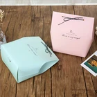 Simple Pure Color Leather Rope Gift Bog Square Bottom Bag West Point Dessert Sugar Large Packaging Paper Bag