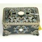 Classical carved designs zinc alloy metal engraved jewelry box