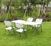 6Ft 1.8m Fold-in-half plastic table and chair for garden