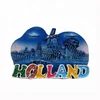 Promotional custom polyresin fridge magnet for Holland