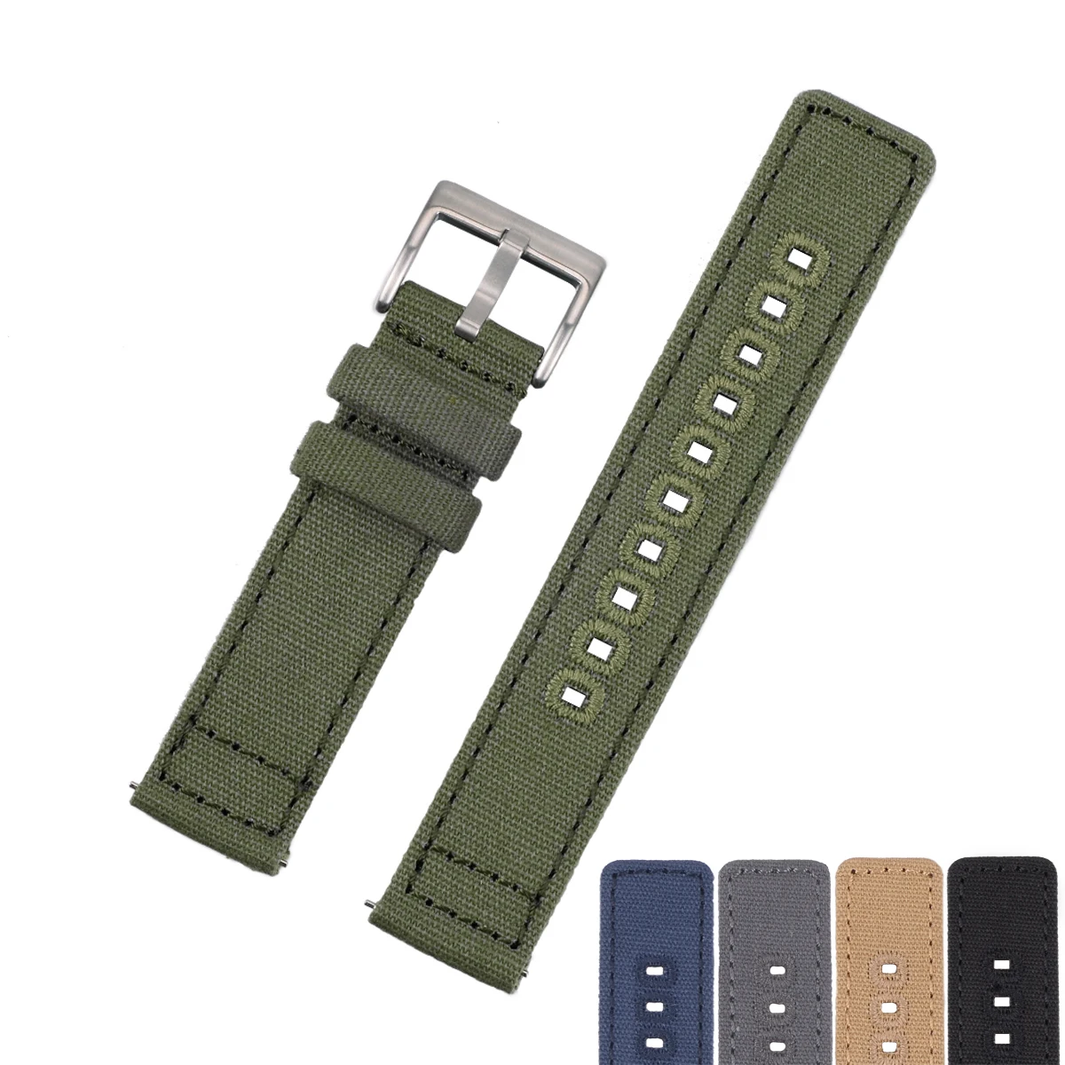 EACHE Quick Release Watch Band 22mm Canvas Watch Bands 5 Colors Blue Black Green Grey Beige
EACHE Quick Release Watch Band 22mm Canvas Watch Bands 5 Colors Blue Black Green Grey Beige