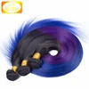 Exotic Straight Hair Custom Colored 1b Ombre Purple Blue 24" 26" 28" is available fast shipping human hair