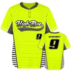Custom button up green professional mens baseball jerseys uniform sublimation