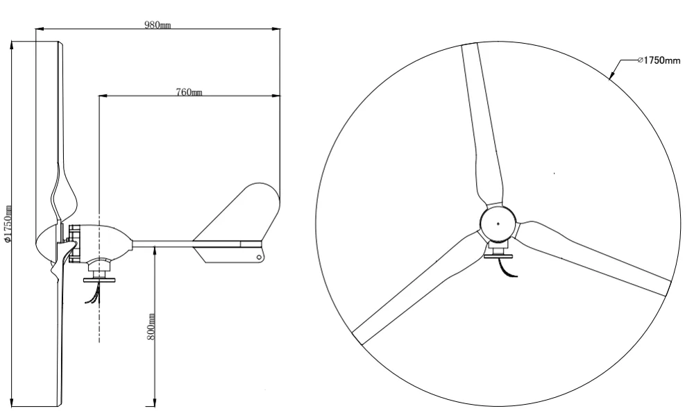 Chinese 500W 12V/24V wind turbine generator for sale with competitive price