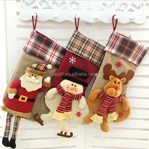 2016 new fashion designs christmas stocking gift christmas sock