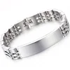Alibaba Personalized 316L Stainless Steel Silver Man Hand Bracelet Jewelry ID Bracelet Men
