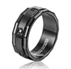 Black titanium steel wedding rings for men and women classic zircon rings
