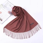 Muslim Muslim Scarf Styles 100% Cashmere Solid Color Women Muslim Hijab Scarf