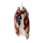 Vintage American flag scarf unisex fashion premium patriotic red khaki and blue flag shawl scarf