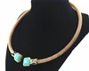 Yiwu Factory Alloy Gold Silver Plated Turquoise Boho Choker Turquois Necklace Wholesale Jewelry