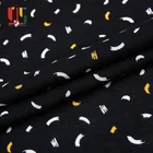Black 100% spun polyester cvc single jersey knitted garment fabric stocklot