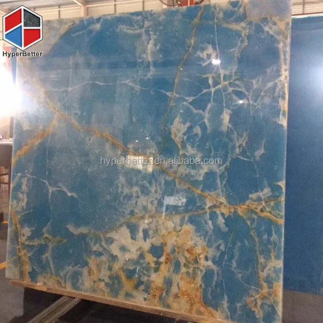 good price golden blue onyx tiles