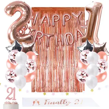 21st Birthday Decorations Rose Gold Party Supplies Finally Legal