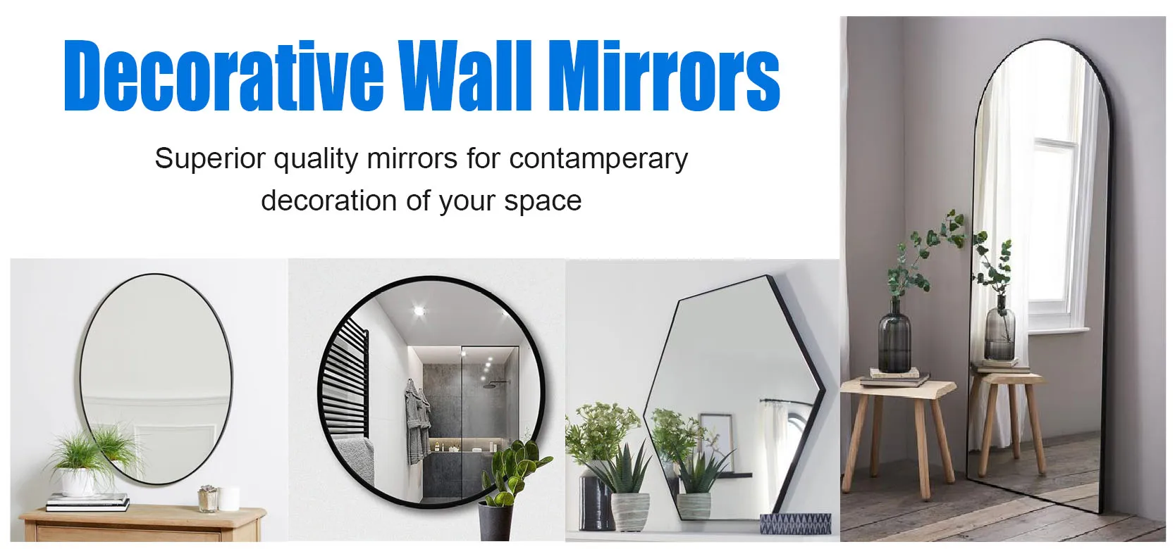 contemporary design framed arch wall mirrors