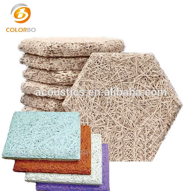 Decorative Wood Fiber Soundproof Ceiling Tile Hexagon Acoustic