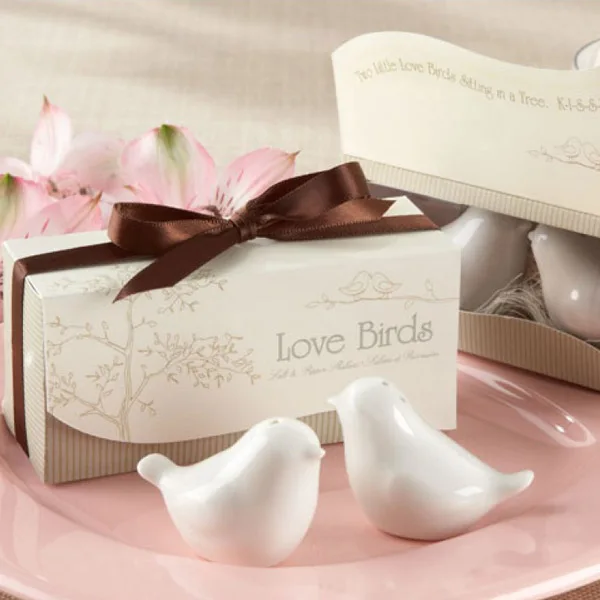 birds in the window salt and pepper shakers wedding door gift