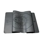 Black Natural Rubber+PU Leather Exercise Yoga Mat Black Exercise Yoga Mat Fitness Mat