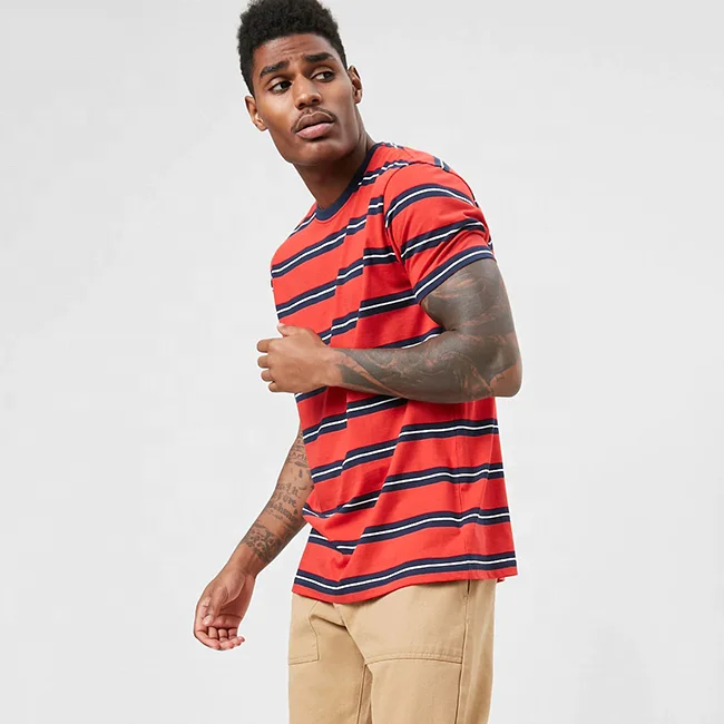OEM Factory wholesale men new design red blue striped t-shirt, Customized color
OEM Factory wholesale men new design red blue striped t-shirt, Customized color