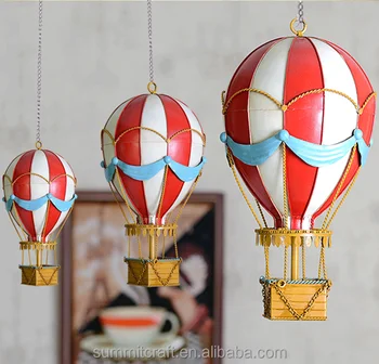 Restaurant Ceiling Hanging Decoration Metal 3d Hot Air Balloon