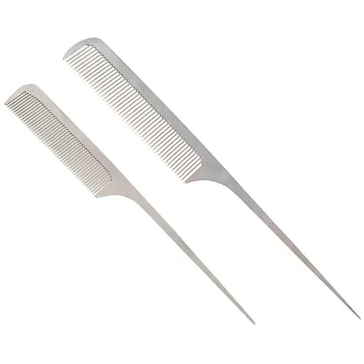 High quality salon nti-static salon hair cutting comb professional nylon hair styling tools rat tail comb, Silver
High quality salon nti-static salon hair cutting comb professional nylon hair styling tools rat tail comb, Silver