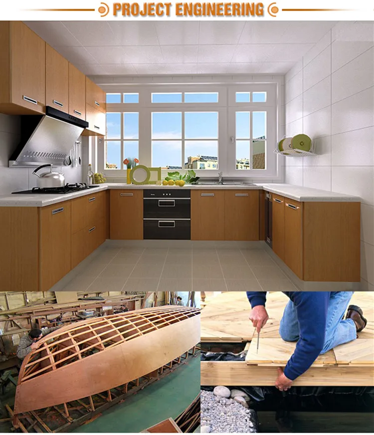 1500x3000mm 7 ply marine plywood panels for kitchen